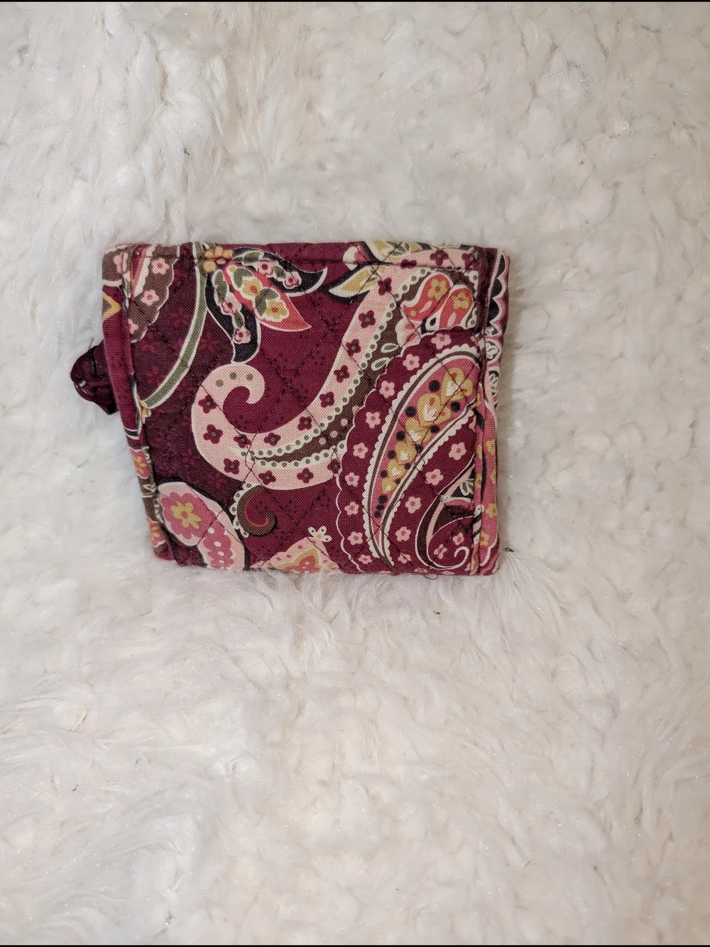 Vera Bradley Maroon Paisley Quilted Wallet - Picture 2 of 3